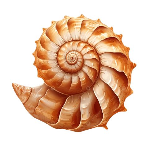 Toradh íomhá ar Nautilus Shell Drawing with Transparent Background