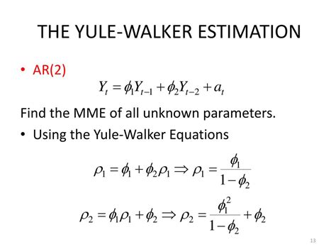 Image result for Yule-Walker Equations Explained