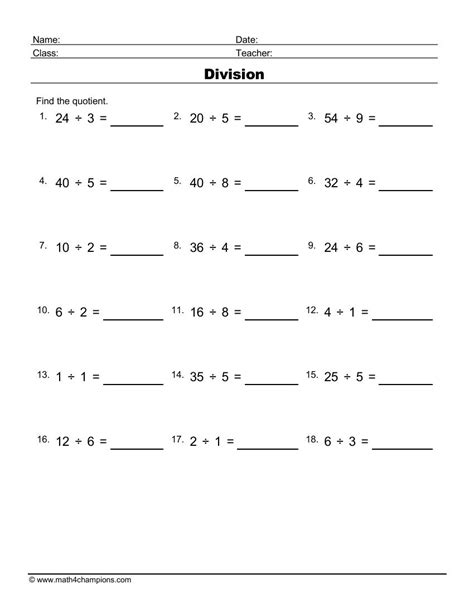 Bildergebnis für Divide Worksheet.pdf