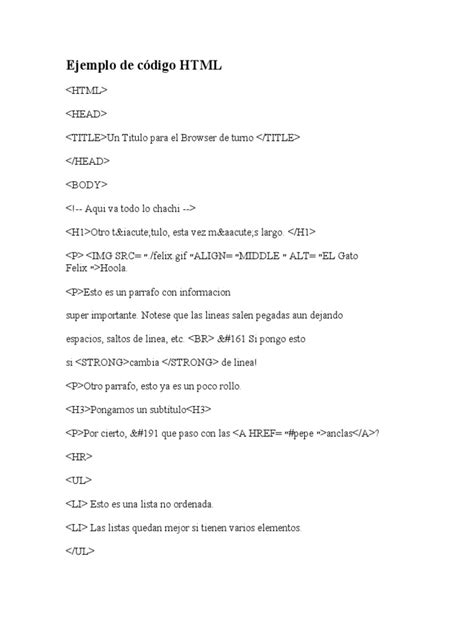 Image result for Codigo Basico De HTML