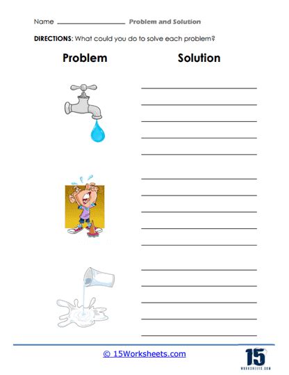 Image result for Problem and Solution Matching Worksheets