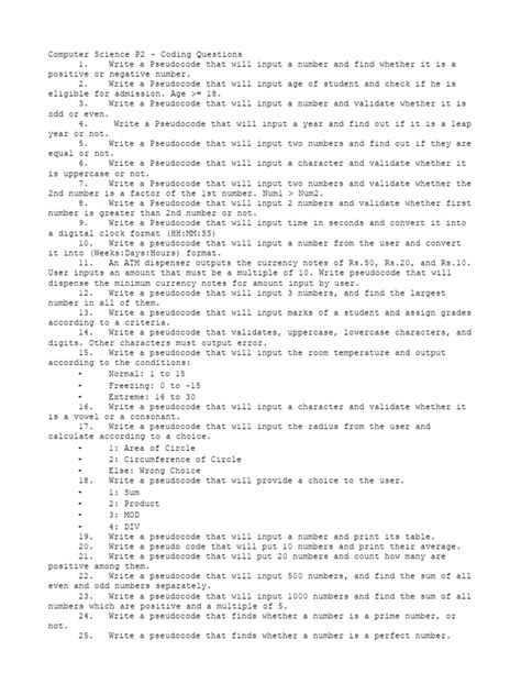 Image result for A Level Computer Science Coding Questions