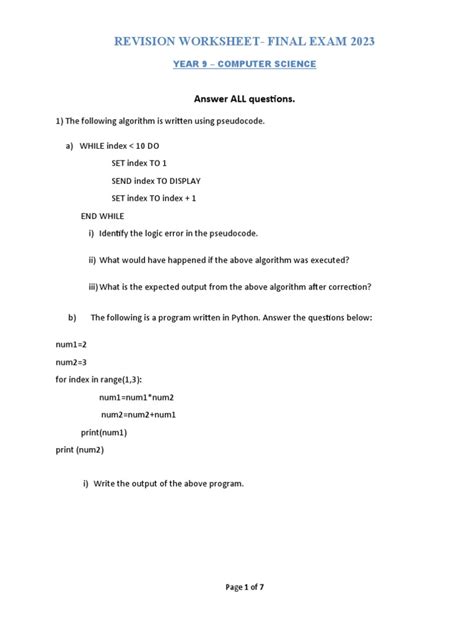 Python Worksheets Year 9 的图像结果