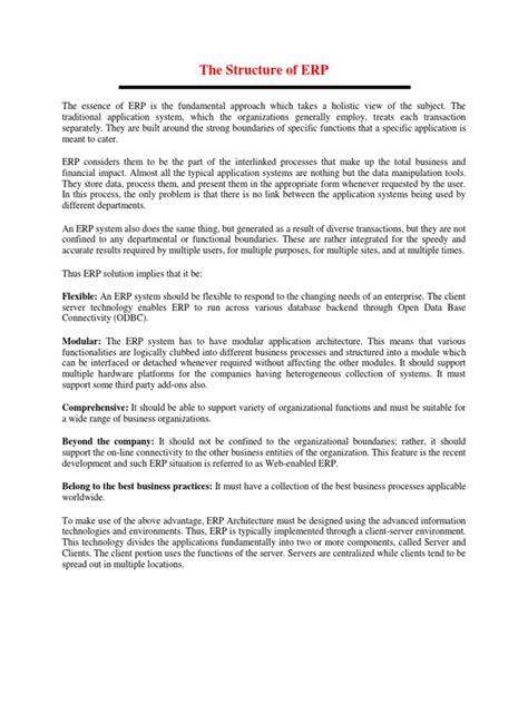 Image result for ERP Structure From Start to End