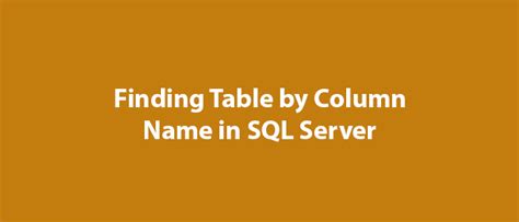 Toradh íomhá ar SQL Query Find Table Name