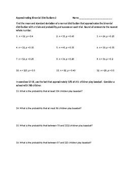 Image result for Binomial Distribution Worksheet with Answers