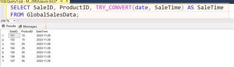 Toradh íomhá ar Convert to Date SQL Server