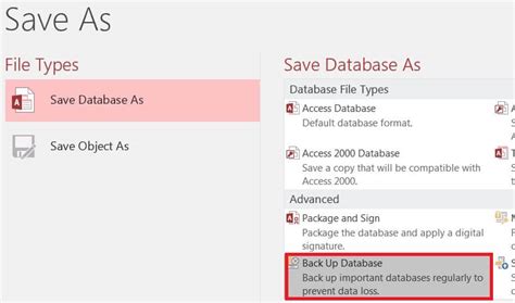 Image result for Save Database Files in MS Access