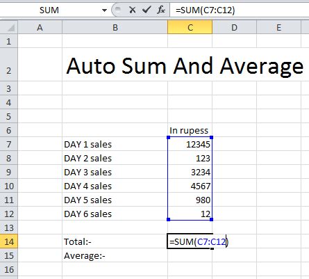 Image result for How to Use AutoSum