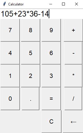 Toradh íomhá ar Tkinter Calculator Example