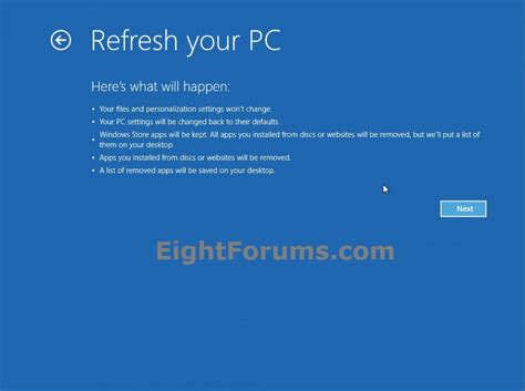 Toradh íomhá ar Refresh Windows 8.1