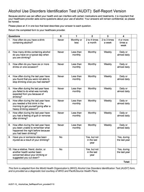Image result for Audit Alcohol Screening Test PDF