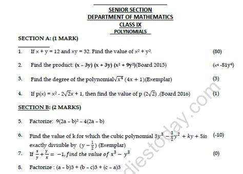 Toradh íomhá ar Class 9th CBSE Maths Polynomials Explanation