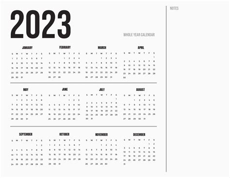 Indesign 2023 Calendar Template - Printable Calendar