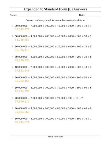 Image result for Expanded Form of a 8 Digit Number