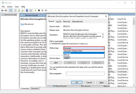 Toradh íomhá ar Bdesvc BitLocker Drive Encryption Service