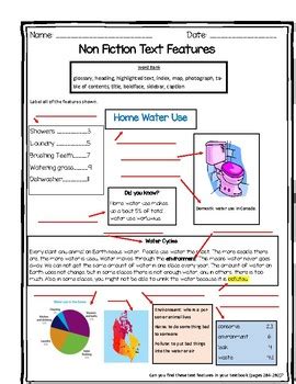 Image result for Identifying Text Features Worksheet