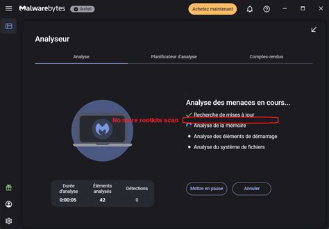 Toradh íomhá ar Malwarebytes Rootkit Scan