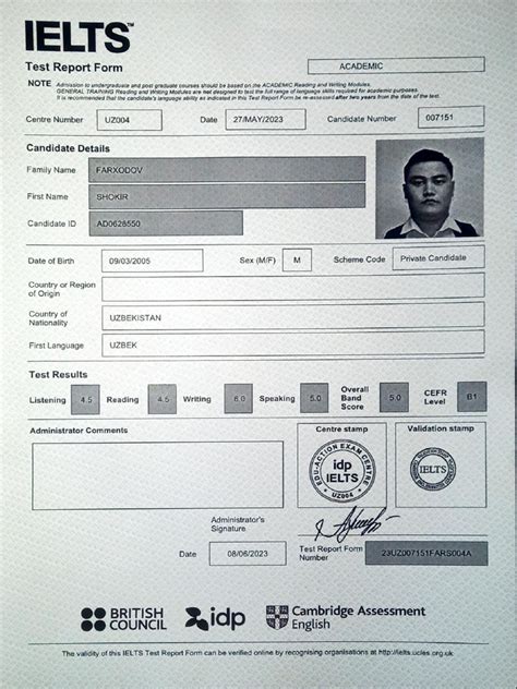 Image result for IELTS Test Official Certificate