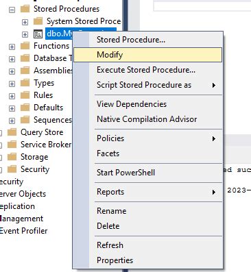 Image result for Stored Procedure SQL SSMS