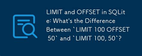 Toradh íomhá ar SQLite Limit