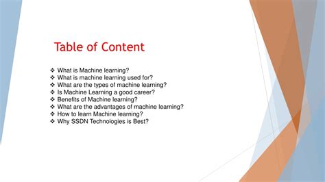 Image result for Machine Learning Table of Content PPT