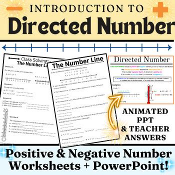 Image result for Positive and Negative Number Worksheets Using Number Line
