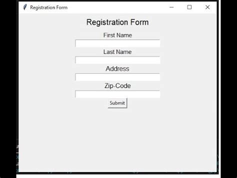 Image result for Simple Registration Form Using Python Tkinter