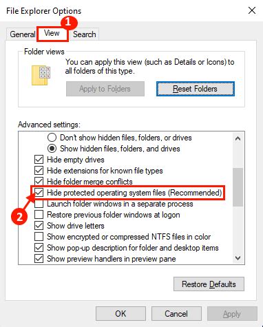 Image result for Hide Protected Operating System Files
