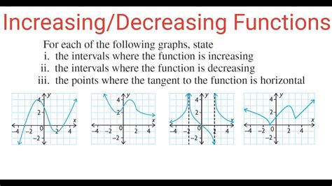 Image result for Increasing and Decreasing Function Table