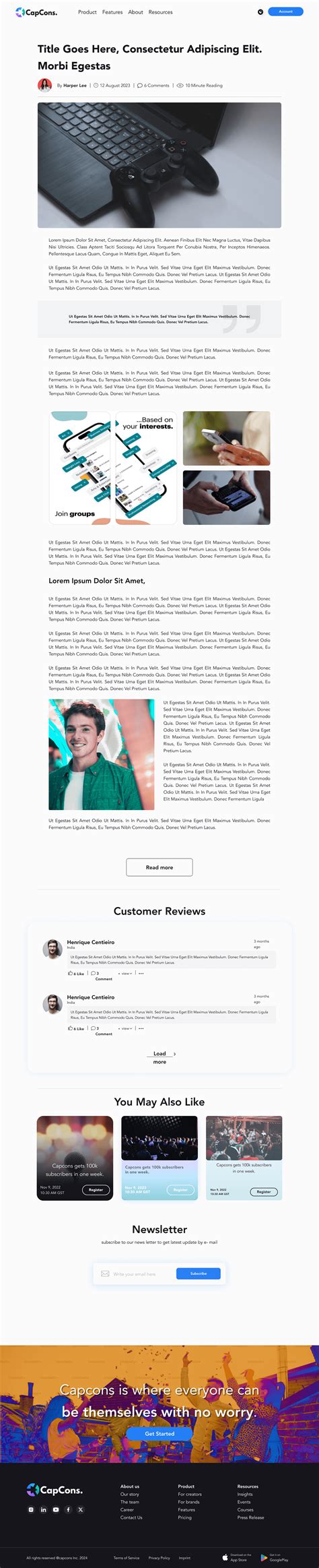 Image result for Blog Web App UI Design