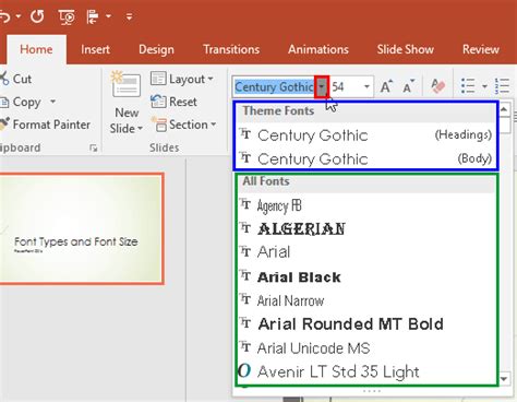 Toradh íomhá ar MS PowerPoint Fonts