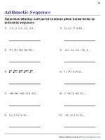 Toradh íomhá ar arithmetic sequence worksheets
