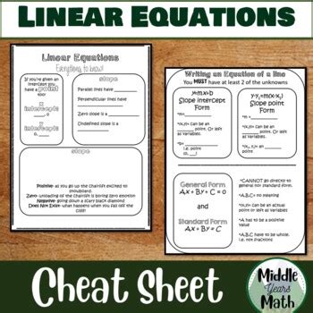 Image result for Linear Algebra Summary Sheet