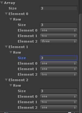 Unity 2D Array Inspector に対する画像結果
