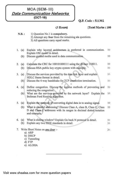 Image result for Data Communication and Computer Network Question Paper