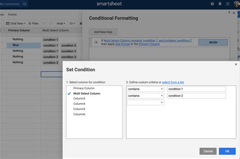Toradh íomhá ar Smartsheet Conditional Format Based On Indention