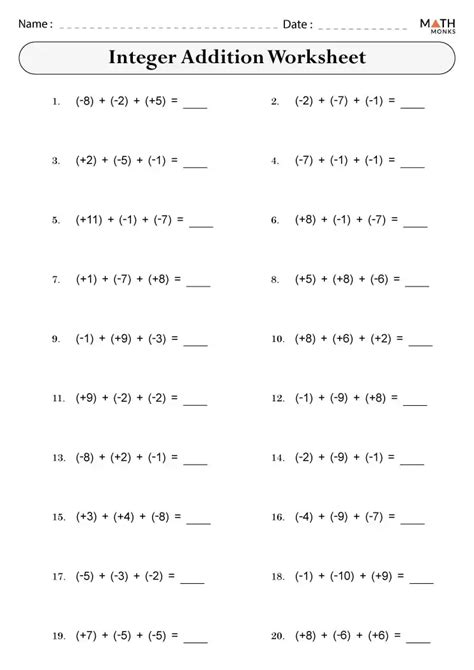 Comparing Integers Worksheet 7th Grade に対する画像結果