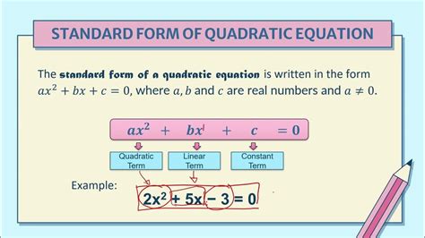 Image result for Quadratic Equation Example Not Standard Form