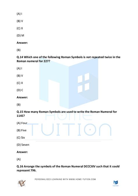Class 4 Maths Roman Numerals Worksheet に対する画像結果
