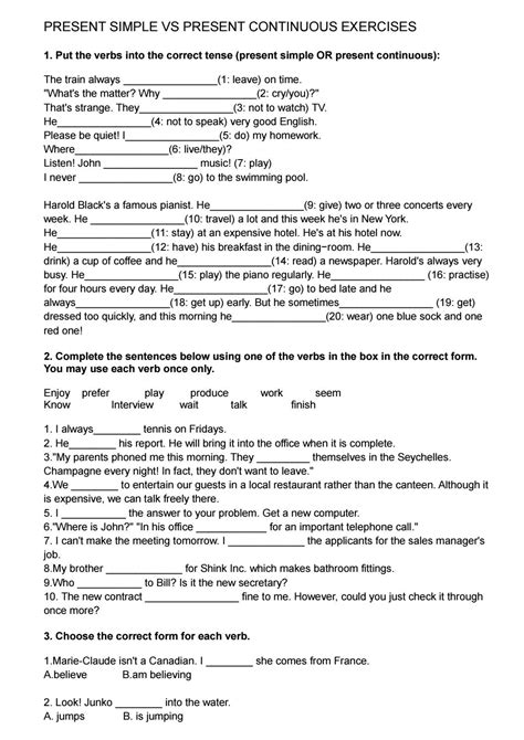 Present Simple Present Continuous Past Simple Exercise に対する画像結果