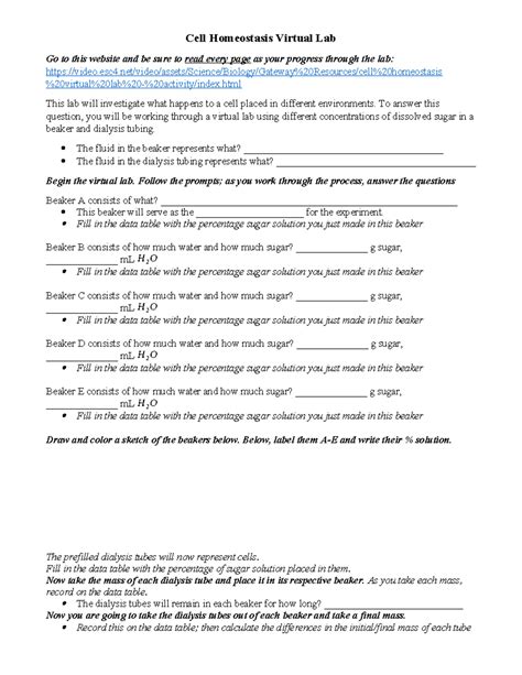 Image result for Cell Homeostasis Virtual Lab Answer Key
