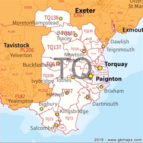 Image result for TQ Postcode Map