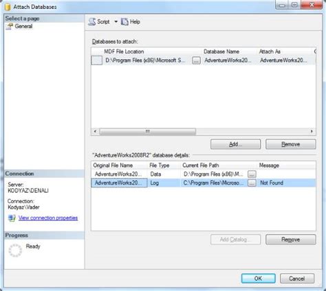 Toradh íomhá ar How to Attach Database in SQL Server