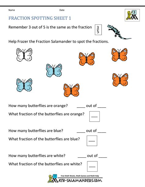 Afbeeldingsresultaten voor 3rd Grade Math Worksheets Fractions