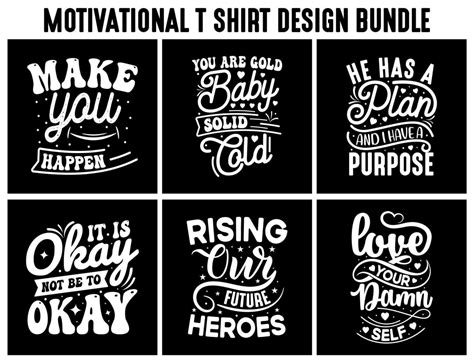 Motivational t shirt design bundle, Inspirational t shirt quote bundle ...