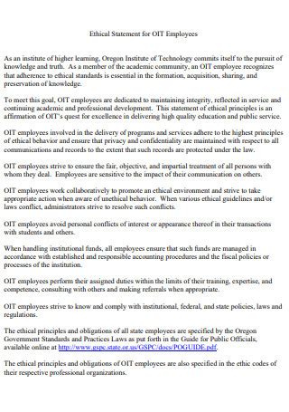 Image result for Example of a Personal Ethics Statement