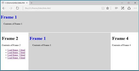 Afbeeldingsresultaten voor Types of HTML Frames