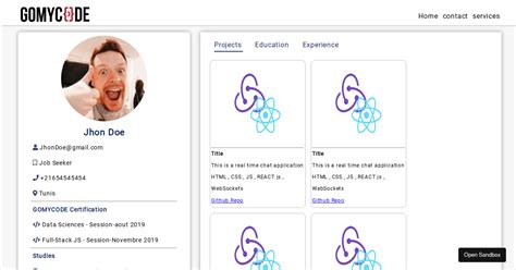 Image result for Student Profile Front End in HTML