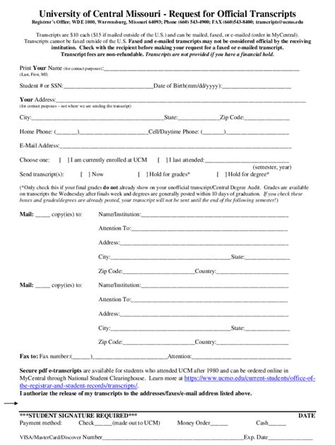 Image result for Request for Transcript Form